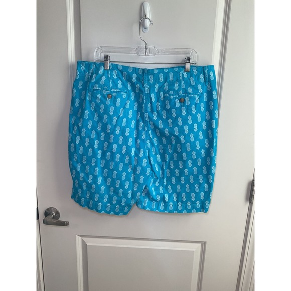 Kim Rogers 18 Golf Shorts Pineapple Print Casual Turquoise Blue Shorts - Picture 5 of 8